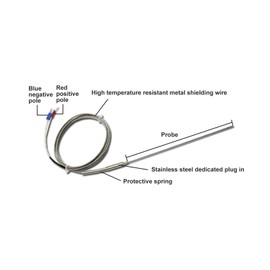 K Type Thermocouple Temperature Sensor, High Temperature Thermocouple, Measuring Range 0 to 1100℃