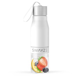 Water Bottle Fruit Infuser, BPA Free, Infusion Section, Fruit Squeezer Juicer, 650ml Sport Durable Leak Proof Camping Outdoors Detox Healthy Hydration (White)