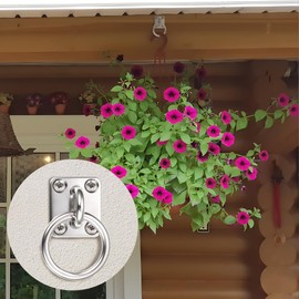 Tie Ring on Plate 35mm x 40mm Pack of 2 Galvanised Dog Animal Tether Horse Hay Net Tack Tie up Stable Ring Hook