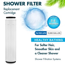JISIZKY Replacement Shower Filter Cartridge Compatible With FEELSO Filtered Showerhead 15 Stage Hard Water,Replacement shower Filter for Shower Head(2Pack)
