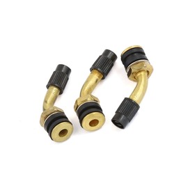 Partuto 3 Pcs Universal Tubeless Tire Valve Stem - Plastic Rubber Brass Brass Tone Black