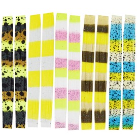 10 Bundles Bright Luminous Fishing Jig Skirt Lures Kit Replacement Fishing Skirts 22/44/88 Strands Silicone Quick Change Jig Skirts (Multi-Color Silicone Skirts-10pcs)