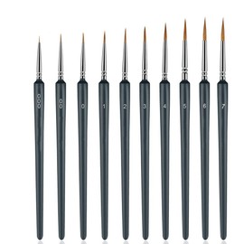 Ainolan Detailing Brush Set for Painting, Watercolour, Oil, Acrylic, Nail Art and Models, Set of 10