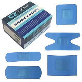 Qualicare Blue Detectable Waterproof Assorted Plasters (Box of 100)