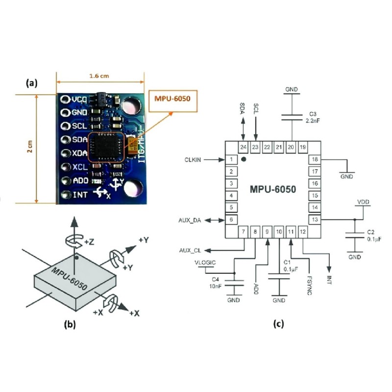 SHILLEHTEK MPU 6050 (2 pcs) Pre-Soldered Module GY-521 Module, 6