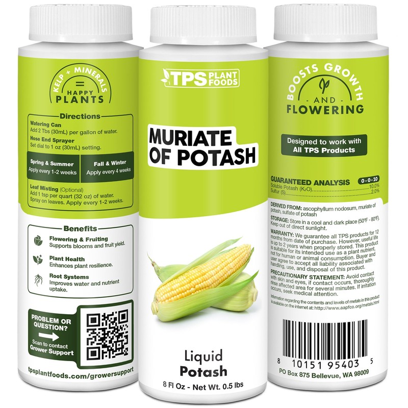 Muriate of Potash, Essential Potassium Supplement for Plants, 8 oz