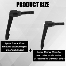 NQEUEPN Set of 2 Push Adjustable Handles for Exercise Bike Seat and Handlebars, L Handle Alloy Exercise Bike Parts Compatible with Peloton Original Bike & Bike+