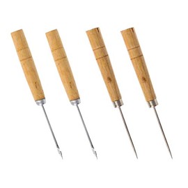 Dart Wood Handle Awl Scratching Tool for Leather - Pack of 4 - Quick Sewing Awls Drill Punch Hand Stitcher