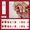 Christmas Press on Nails Short Square Fake Nails Full Cover
