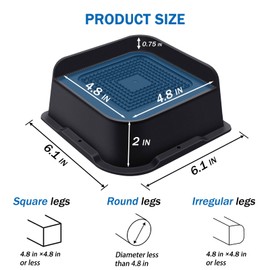 ANNKUT Bed Risers 2 Inch Heavy Duty, Furniture Risers for Bed Desk Table Sofa Couch,Oversized Bed Lifts Risers,Support up to 5000 Lbs(4 Pack Black)