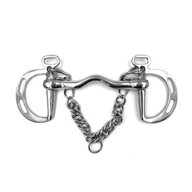 Equine Smile ES0068 Kimblewick Spring Bit Rigid Bar with Slots and Tongue Clearance Satin Stainless Steel Bit Thickness 16 mm (14.5 cm)
