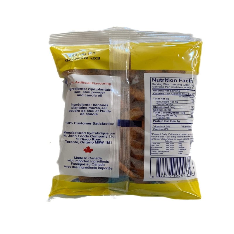 Mr john's ripe spicy plantain chips/150g, (Pack of 16)
