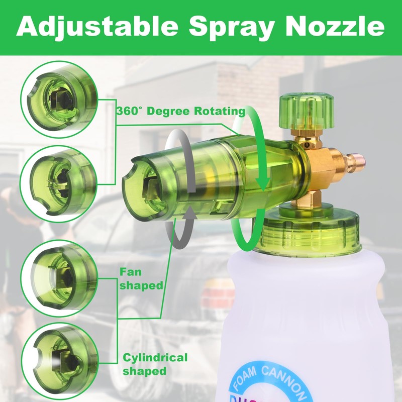 DUSICHIN Short Pressure Washer Gun Foam Cannon Nozzle Dual Connector
