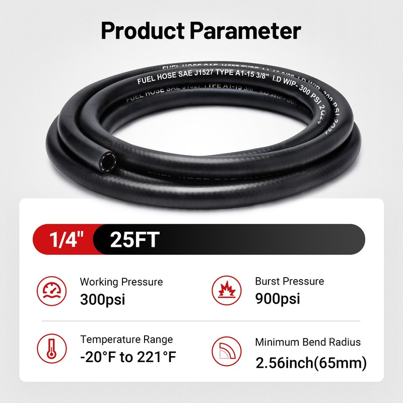 EVIL ENERGY 1/4 Marine Fuel Line Hose Type A1-15 Rubber