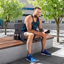 LEMY 25" Wide Stadium Seats with Back Support, Stadium Chairs for Bleachers, Camping, Sports Events, Set of 2 Chairs (Black)