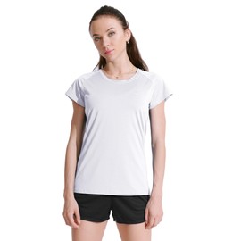 CADMUS Women's Workout shirts for Running Yoga Tee Shirts Dry Fit,3 Pack,2501,Black & Blue & White,Medium