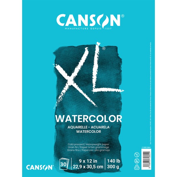 Canson XL Watercolor Pads, 9 In. x 12 In., Pad Of 30 (100510941) (98773)