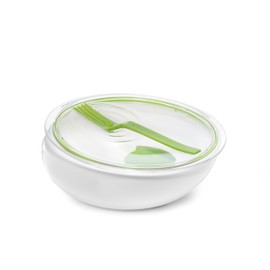 Black+Blum Lunch Bowl | Round Food Meal Prep Carrier Container Eco Friendly BPA Free Lunch Pot with Lid, Sauce Pot and Fork Ergonomic Design, Lime