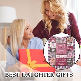 Einanmut Daughter Gifts from Mum and Dad, Daughter Birthday Gifts Throws Blanket, Graduation Birthday Gifts for Daughter Adult 60"x50", Awesome Daughter in Law Gifts