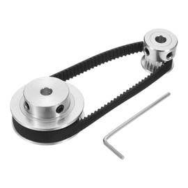 QUARKZMAN GT-2 Synchronous Wheel 20 & 48 Teeth 5 mm Bore, Aluminium Alloy Timing Belt Pulley with 1 Piece Length 200 mm Width 6 mm Belt for 3D Printer, CNC Machine (20-48T-5B-6)
