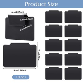 10 PCS Basket Label Clips – Removable Chalkboard Labels for Storage Boxes, Black Clip-On Tags for Pantry Baskets, Marker Clips for Bins, Organizing Labels for Home and Office