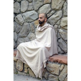 Om Shanti Crafts Meditation Shawl/Blanket, Wool Shawl/Wrap/Sca - Beige