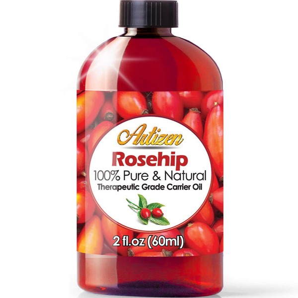 2oz Rosehip Oil by Artizen (100% Pure & Natural) - Cold Pressed & Harvested from Fresh Roses Bushes & Rose Seed - Rose Hip Oil is Perfect for Your Skin, Face, Nails, Hands