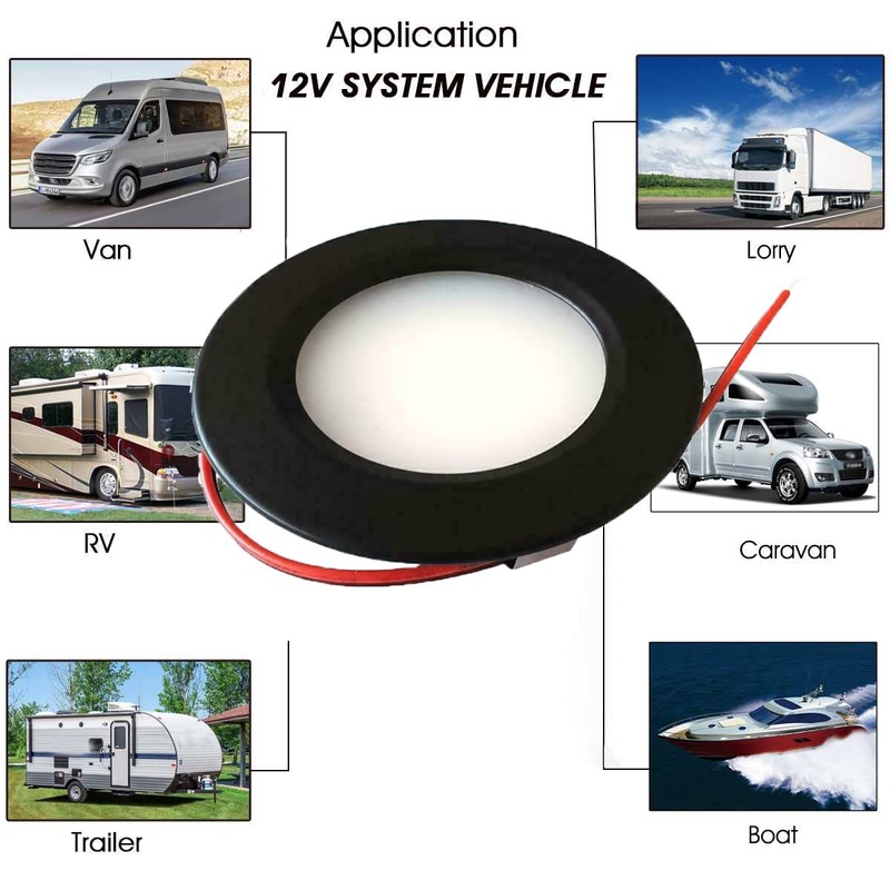 12V LED Interior Light, 3W Round Recessed Warm White Spot