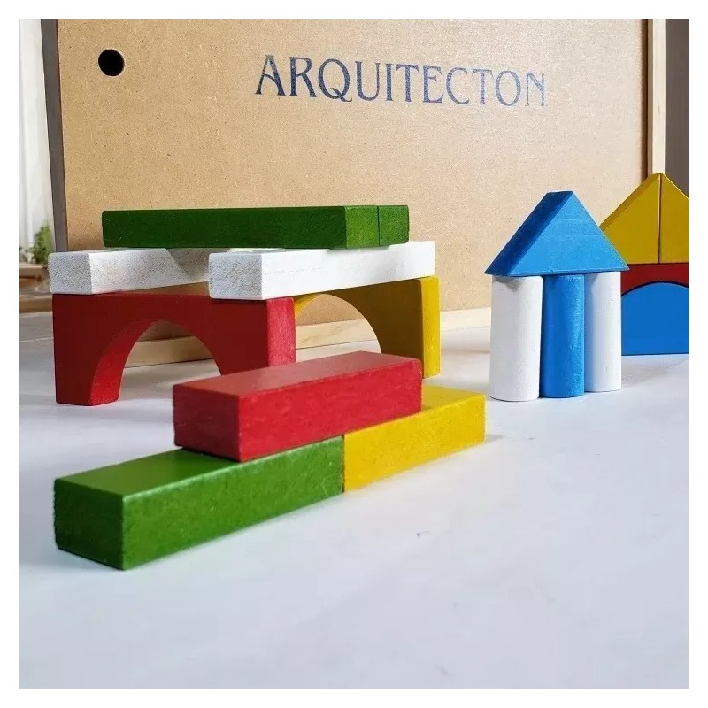 CASTILLO DIDÁCTICO Juego De Arquitectón, Bloques Madera Juego Didáctico Niños