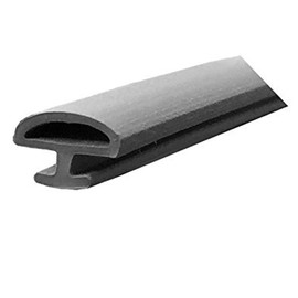 Grey Bulb Type Gasket Weatherstrip, 3/8" Width, 7/32" Backing - 20 Ft.