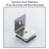 Stainless Steel 90 Degree Glass Clamp, Single Side Square Glass