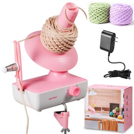 QXQXIN QXQXIN Yarn Winder, Electric Yarn Winder Machine with Stepless Speed 2 Min/Ball, 10oz Large Capacity Yarn Ball Winder, Adjustable Strong Spring Tension Electric Yarn Roller