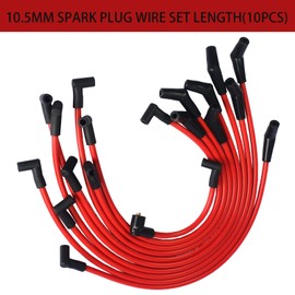 Cables de bujía de 10,5 mm compatibles con Ford F-150 F150 Mustang 5.0L 5.8L SBF 302 289 cables de encendido de alto rendimiento, rojo