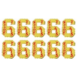 MECCANIXITY 10 Parches de Números de Béisbol para Planchar, 2.83"x1.97" Parches de Número de Chenilla Dorada con Brillo, Parches Deportivos Bordados para Gorras (Amarillo)