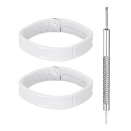 sourcing map 2pcs Leather Watch Band Loops 16mm Replacement Watch Band Keeper Watch Strap Holder Retainer Wristwatch Strap Fastener Rings, White