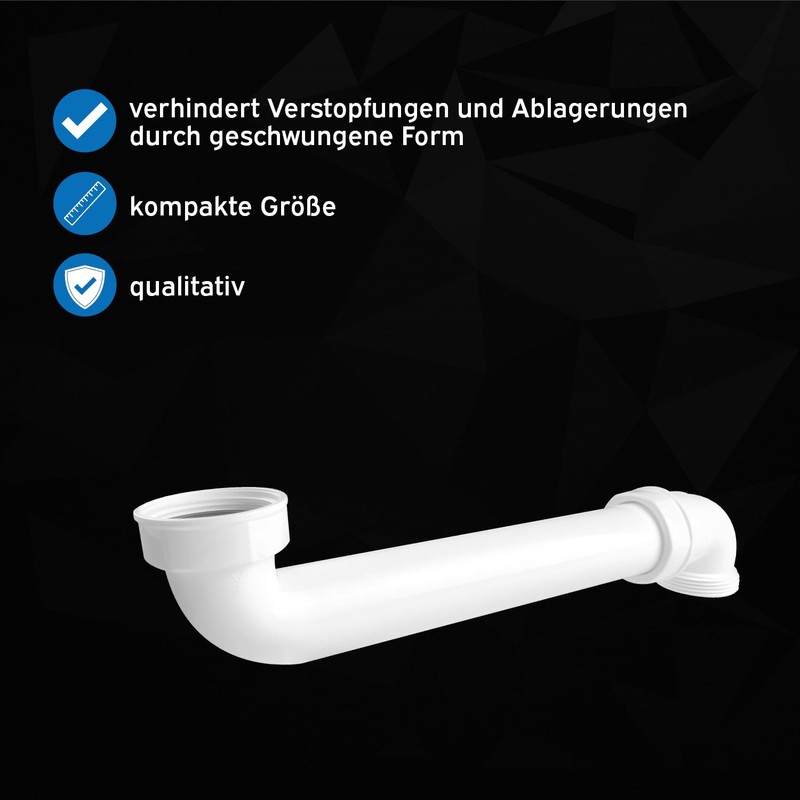 kör4u Space-saving drain bend 1 1/2 inch for sink, space-saving