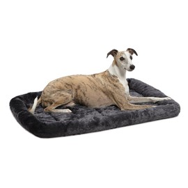 36L-Inch Gray Dog Bed or Cat Bed w/ Comfortable Bolster | Ideal for Medium / Large Dog Breeds & Fits a 36-Inch Dog Crate | Easy Maintenance Machine Wash & Dry | 1-Year Warranty