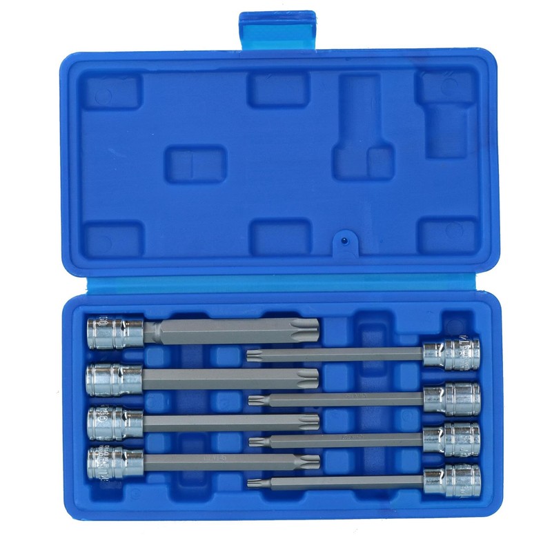 US Pro 1373 8pc 3/8''dr Star Bit Socket, Long Torx