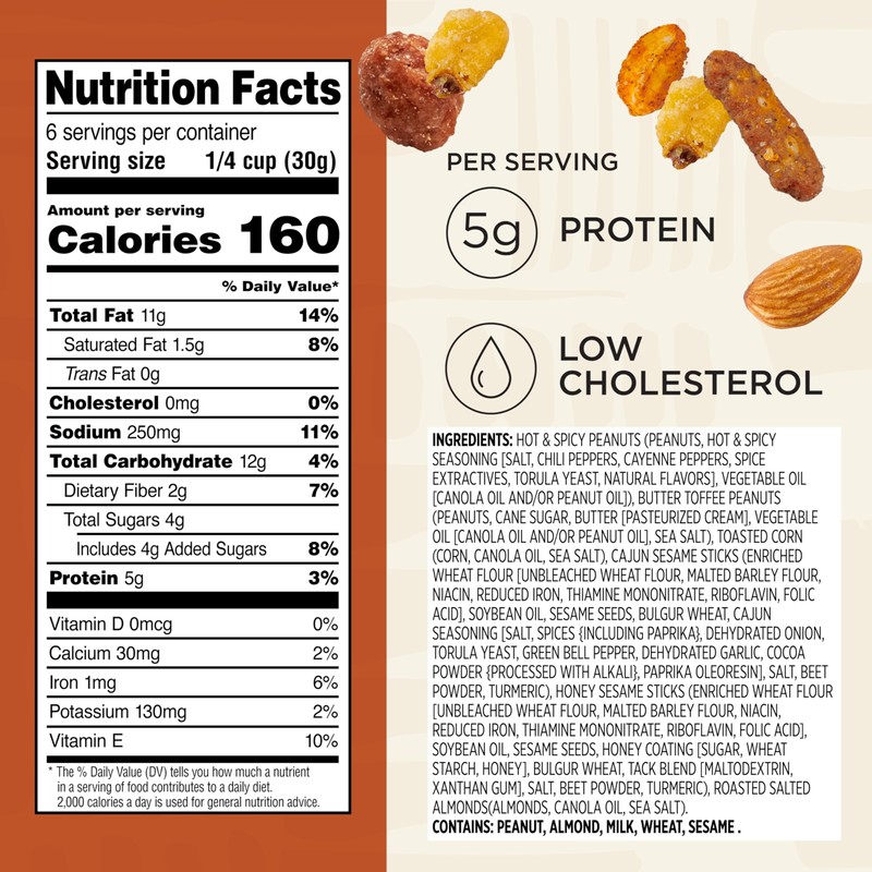 Snak Club Cajun Style Snack Mix with Hot and Spicy