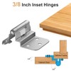6 Pack 3 Pairs 3/8" Inset Kitchen Cabinet Door Hinges,