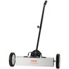 VEVOR 45Lbs Rolling Magnetic Sweeper with Wheels, Push-Type Magnetic Pick
