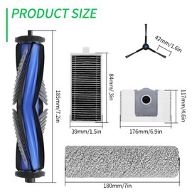 14 Pcs Vacuum Accesories Kit for ECOVACS DEBOT X8 PRO Omni Robot Vacuum.1 Main Brush,1 Roller Mop,4 Side Brushes,4 Filters,4 dust Bags