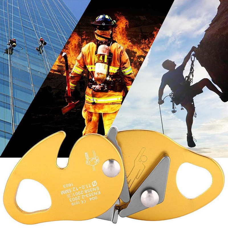 Climbing Descender Self-Braking Stop Climbing Rope Grab Stopper Peak Gear