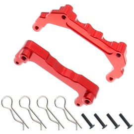 Treehobby Aluminum Upgrades Replacement Accessories Compatible with Hyper Go H14bm MJX 14209 14210 1/14 RC Upgrade Parts,Red (Front and Rear Body Pillars)