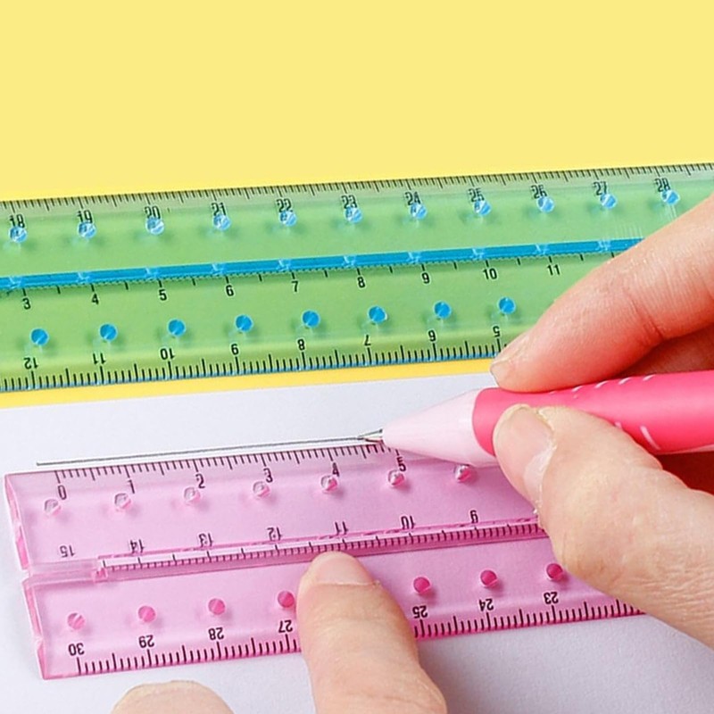2 PCS Folding Ruler, 30cm Foldable Ruler Clear Ruler 15cm