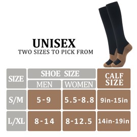 fenglaoda 6 Pairs Compression Socks for Women & Men Knee High Cute Circulation Socks for Nurse Pregnant Travel Athletic