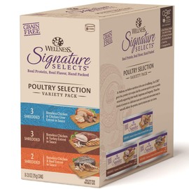 Wellness CORE Grain-Free Signature Selects Wet Cat Food, Natural Pet Food Made with Real Meat (Poultry Variety Pack, 2.8 Ounce Can, Pack of 8)
