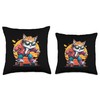 Pretty Cat with Inline Skates Shoes Costume Throw Pillow