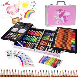 Colores Lápices Kit Dibujo 145pcs, Set De Arte Profesional                                                                                            