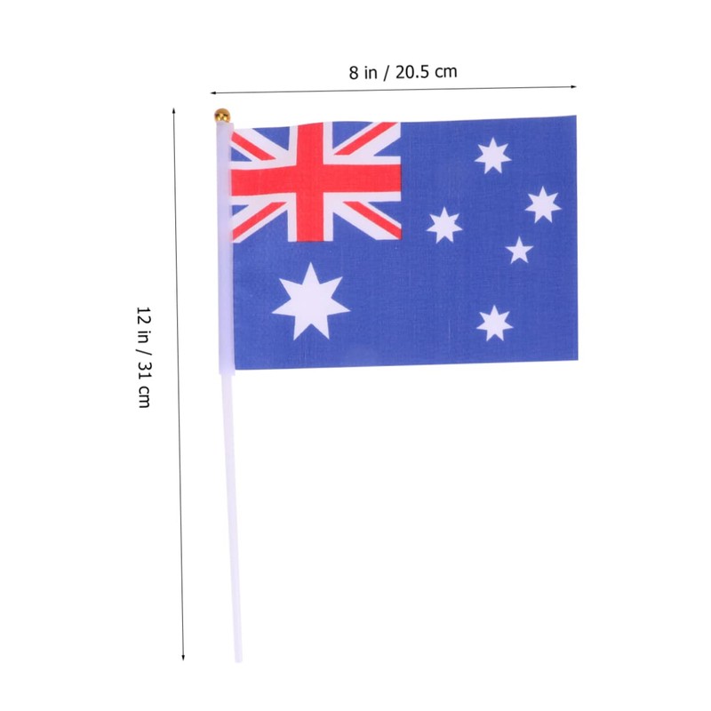 CAXUSD 50Pcs Hand Held Australia Stick Flags Small Country Flags